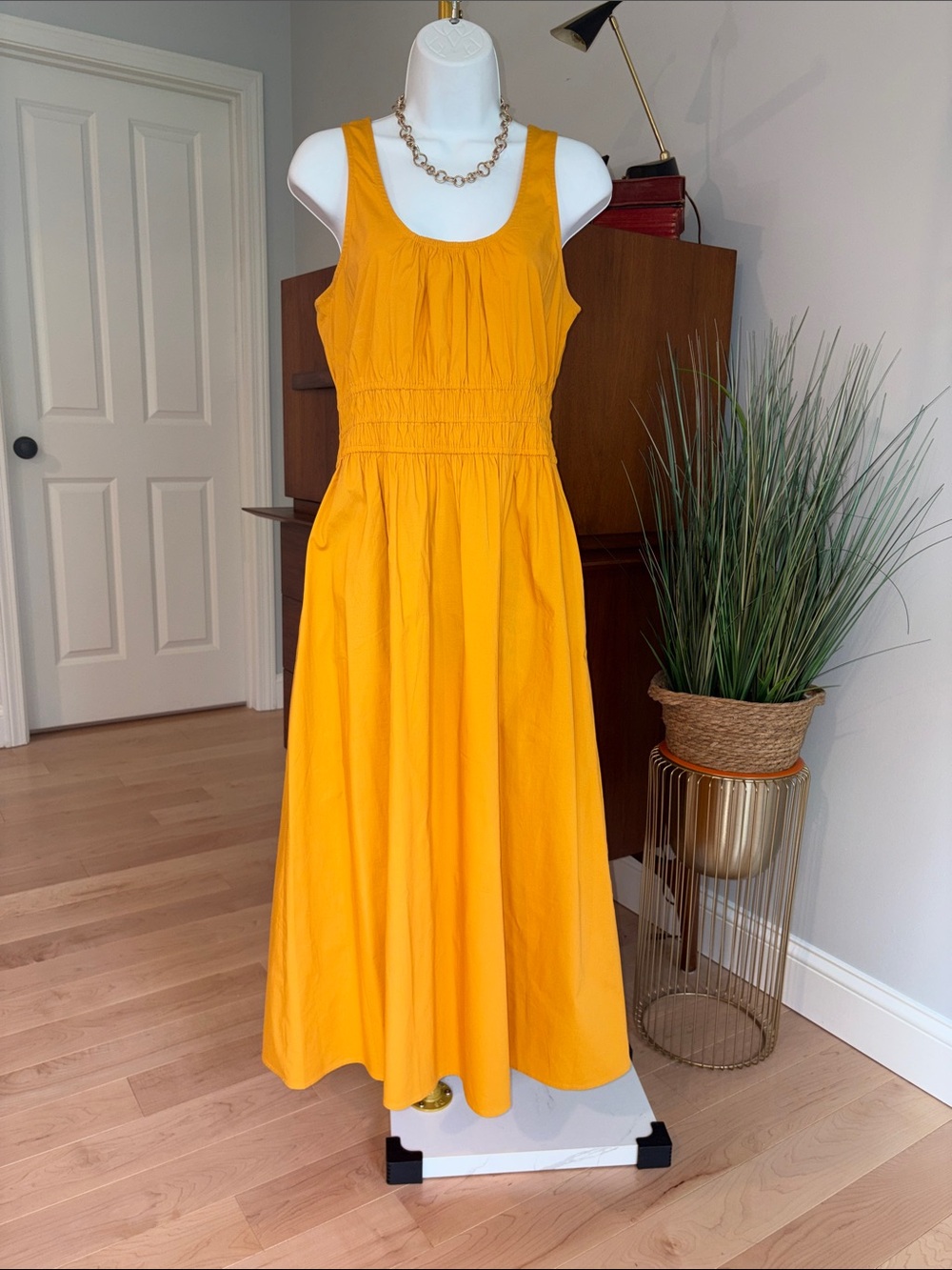 Loft Yellow Sleeveless Dress - Classic Scoop Neck